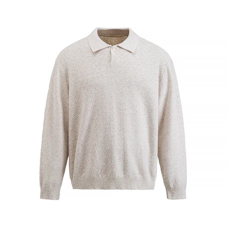 Herren Strick-Poloshirt mit strukturiertem Garn und relaxed Fit Nord Taschen