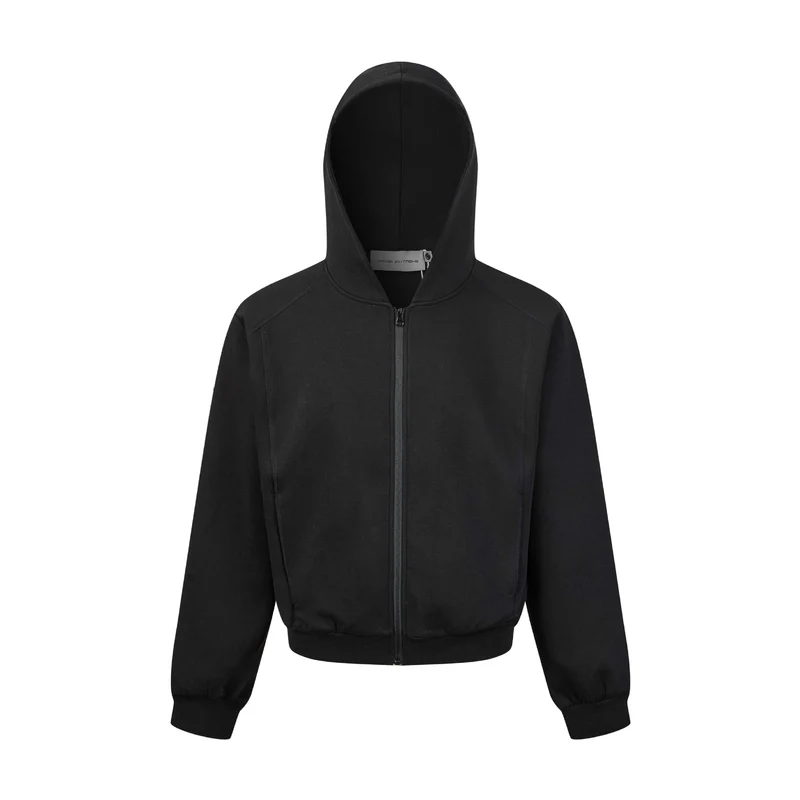 Unisex Kapuzen-Sweatjacke mit durchgehendem Reißverschluss und geripptem Bund Nord Taschen