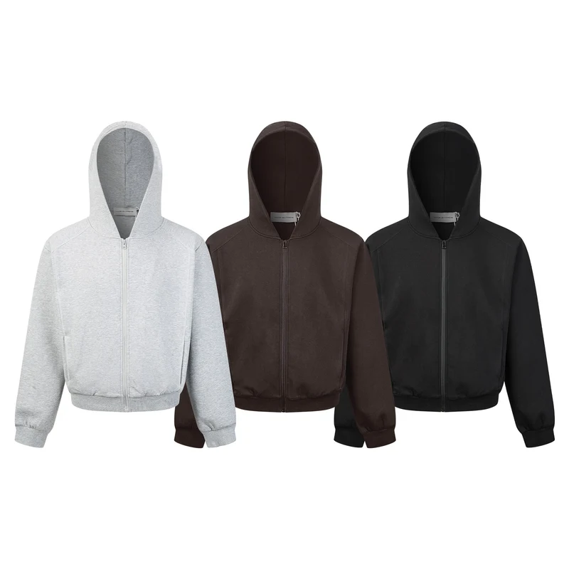 Unisex Kapuzen-Sweatjacke mit durchgehendem Reißverschluss und geripptem Bund Nord Taschen