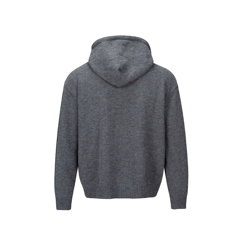 Unisex Kapuzen-Cardigan mit Knopfleiste, angerauter Strickstruktur und Rippbündchen Nord Taschen