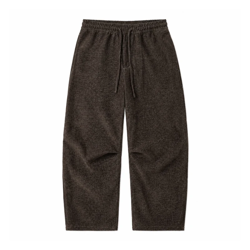 Damen Locker geschnittene Cropped-Hose mit hohem elastischem Bund und Kordelzug aus strukturierter Leinenmischung Nord Taschen