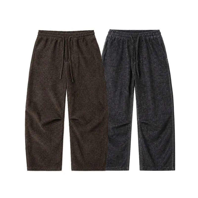 Damen Locker geschnittene Cropped-Hose mit hohem elastischem Bund und Kordelzug aus strukturierter Leinenmischung Nord Taschen