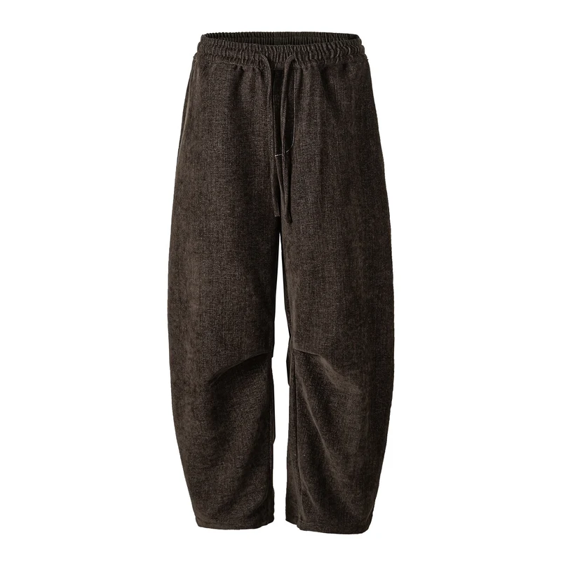 Damen Locker geschnittene Cropped-Hose mit hohem elastischem Bund und Kordelzug aus strukturierter Leinenmischung Nord Taschen