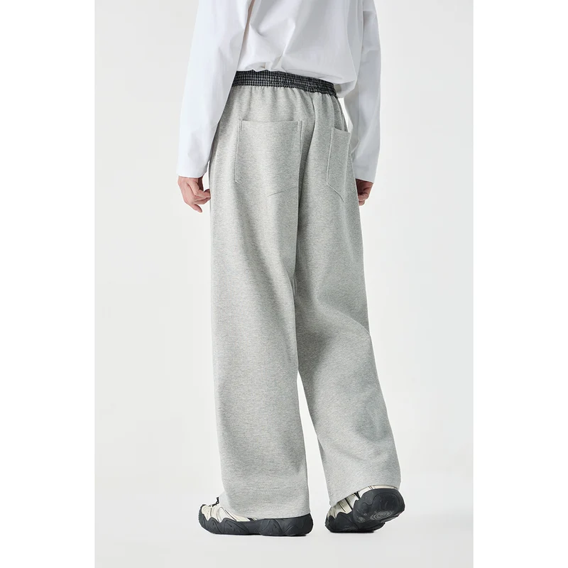 Damen Leichte Sweatpants mit hohem Gummibund, Karomusterbesatz und weitem Cropped Schnitt Nord Taschen