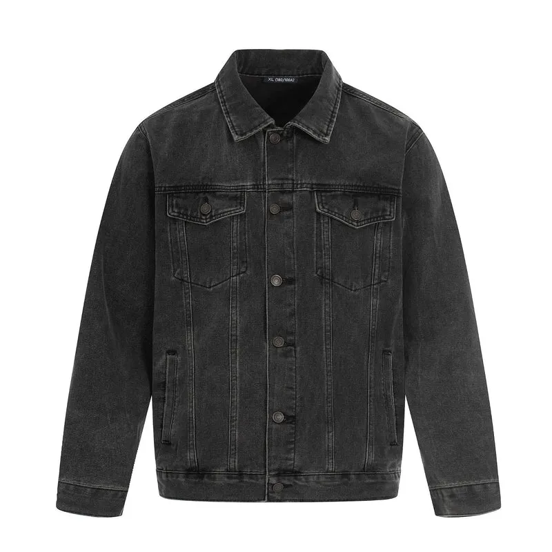Herren Jeansjacke im Used-Effekt mit Pattentaschen und geradem Schnitt Nord Taschen