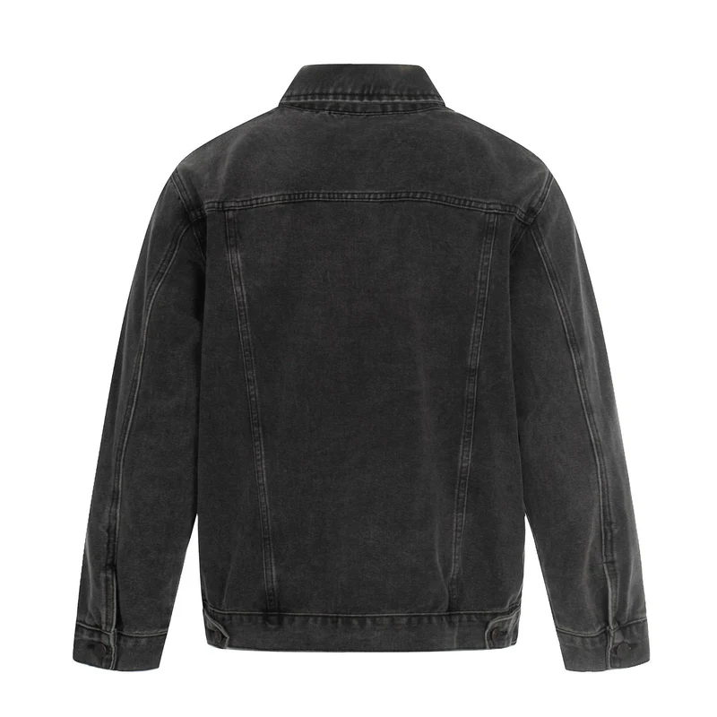 Herren Jeansjacke im Used-Effekt mit Pattentaschen und geradem Schnitt Nord Taschen