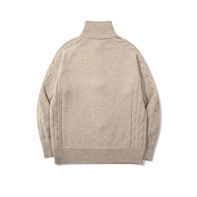 Herren Grobstrick‑Zipjacke mit Funnelkragen, Raglanärmeln und Zopfmuster Nord Taschen