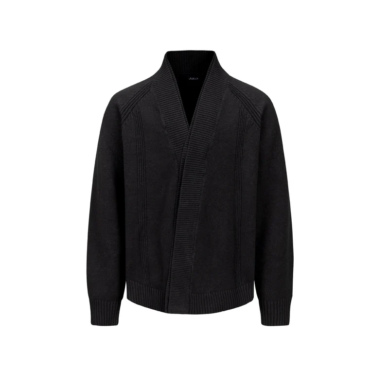 Herren Grobstrick-Cardigan mit Schalkragen und Rippenbündchen Nord Taschen
