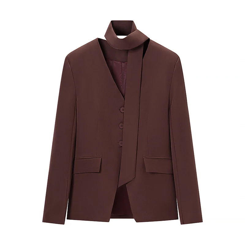 Damen Taillierter Blazer mit Schluppe, V‑Ausschnitt und Pattentaschen Nord Taschen