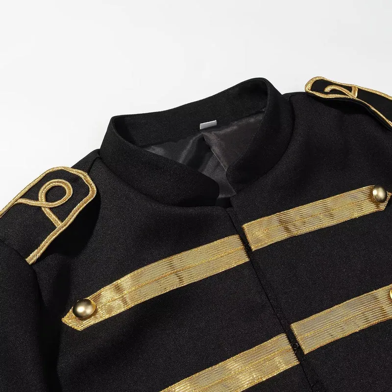 Damen militärinspirierte Kurzjacke mit Stehkragen und goldenen Galonborten Nord Taschen