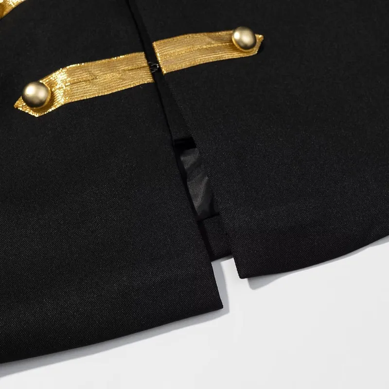 Damen militärinspirierte Kurzjacke mit Stehkragen und goldenen Galonborten Nord Taschen