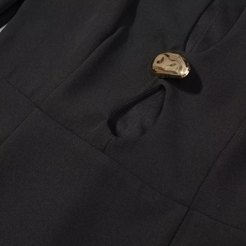 Damen Midikleid mit Stehkragen, Cut-Out‑Front, goldenen Zierverschlüssen und Spitzenbesatz Nord Taschen
