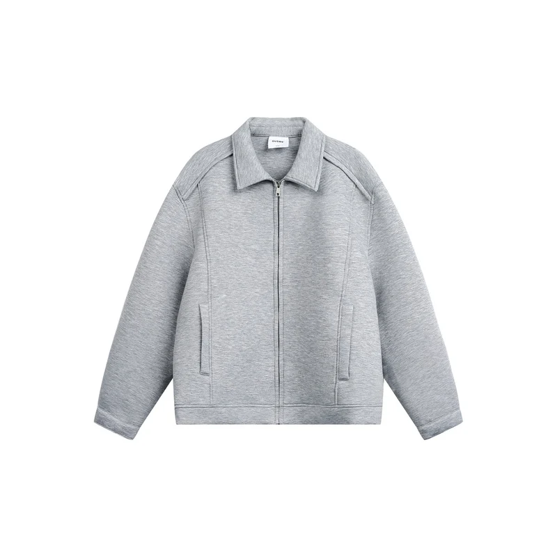 Damen Leichte Boxy‑Sweatjacke mit Hemdkragen, durchgehendem Reißverschluss und verdeckten Seitentaschen Nord Taschen