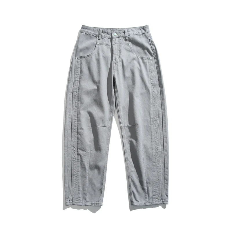 Damen Utility-Hose mit hoher Taille, geradem Bein und Ziernähten Nord Taschen
