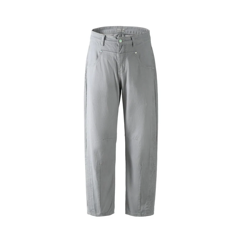 Damen Utility-Hose mit hoher Taille, geradem Bein und Ziernähten Nord Taschen