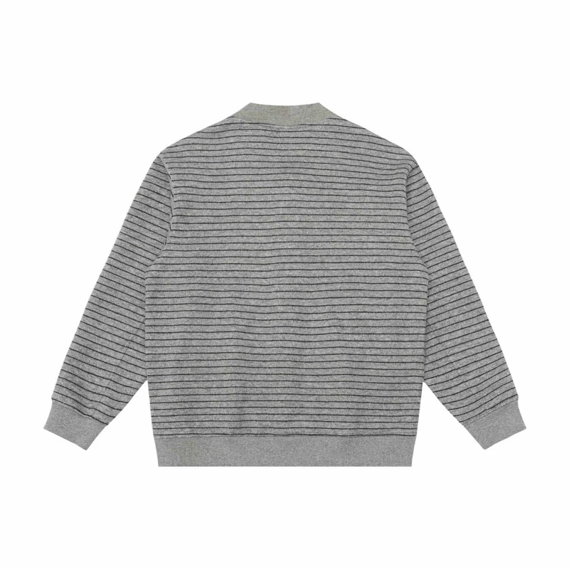 Herren Gestreifte Strick-Cardigan-Jacke mit V‑Ausschnitt und gerippten Bündchen Nord Taschen