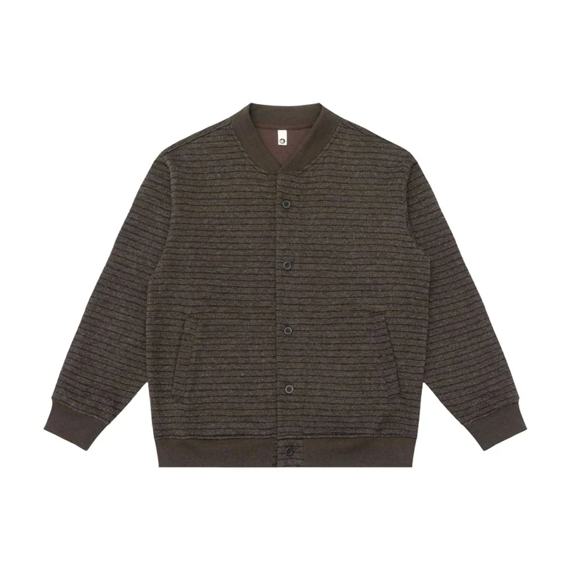 Herren Gestreifte Strick-Cardigan-Jacke mit V‑Ausschnitt und gerippten Bündchen Nord Taschen
