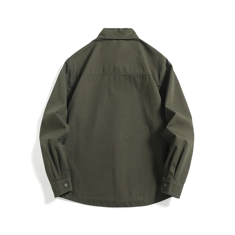 Herren Ripstop-Overshirt mit Druckknopfleiste, geradem Schnitt und Brusttasche Nord Taschen
