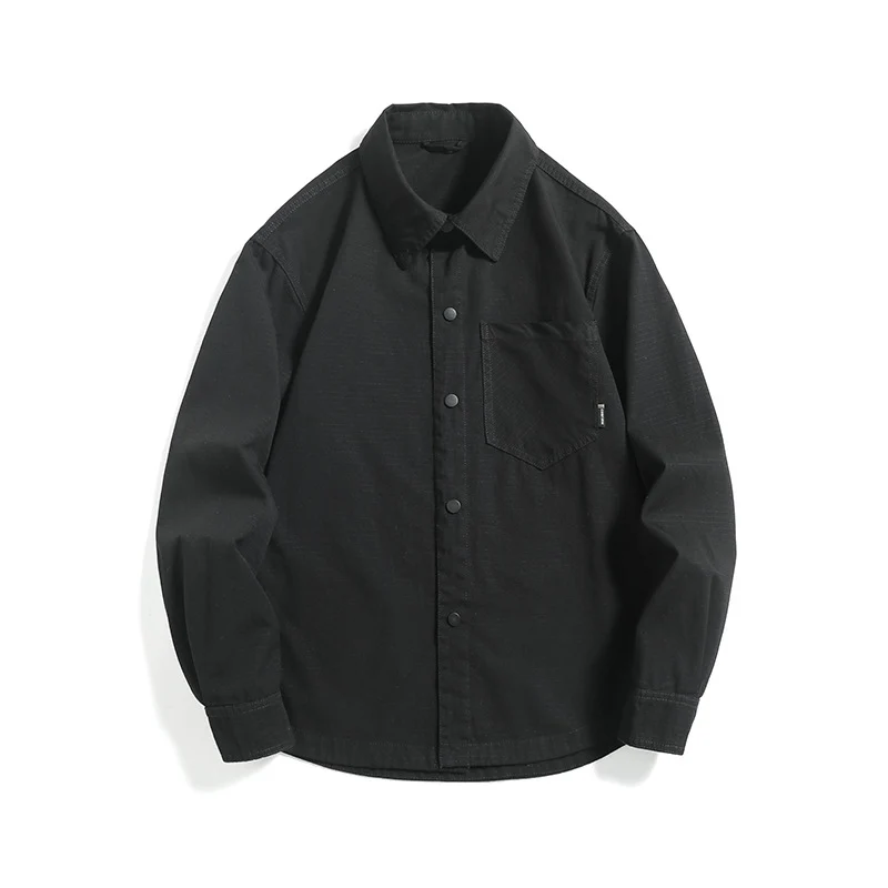 Herren Ripstop-Overshirt mit Druckknopfleiste, geradem Schnitt und Brusttasche Nord Taschen
