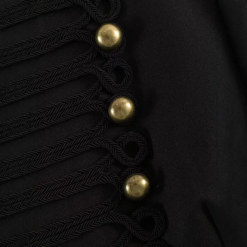 Damen Kurze marschallinspirierte Blazerjacke mit dekorativer Knopfreihe und Kordelbesatz Nord Taschen