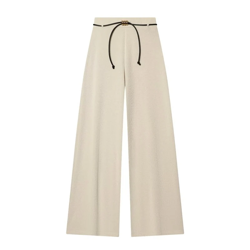 Damen asymmetrischer Feinstrick-Pullover mit Wasserfallkragen und taillierter Silhouette Nord Taschen