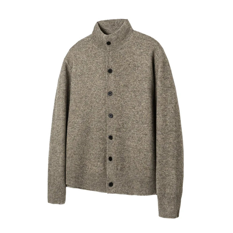 Damen Strick-Cardigan mit Stehkragen, durchgehender Knopfleiste und geripptem Saum Nord Taschen