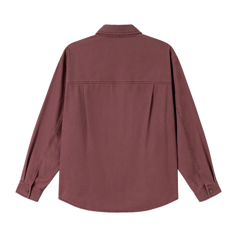 Damen Relaxed-Hemdenjacke aus Baumwoll-Twill mit asymmetrischer Brusttasche Nord Taschen