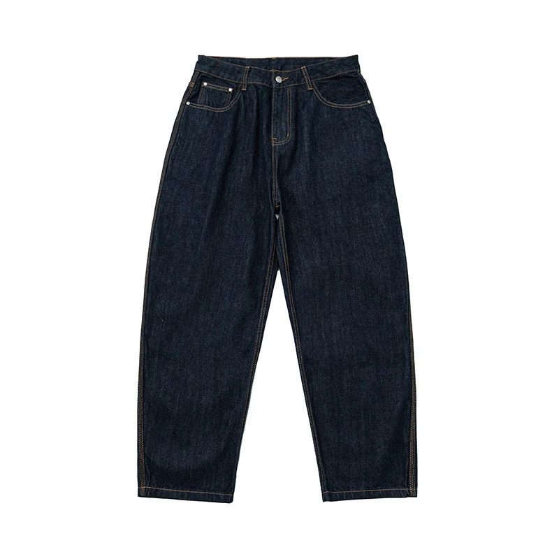 Damen Relaxed-Fit High-Waist Denimhose mit weitem Bein und markanter Nahtführung Nord Taschen