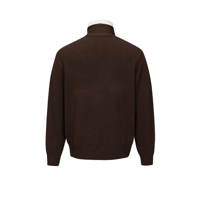 Herren Feinstrick-Layering-Cardigan mit tiefem V-Ausschnitt und integriertem Polokragen Nord Taschen