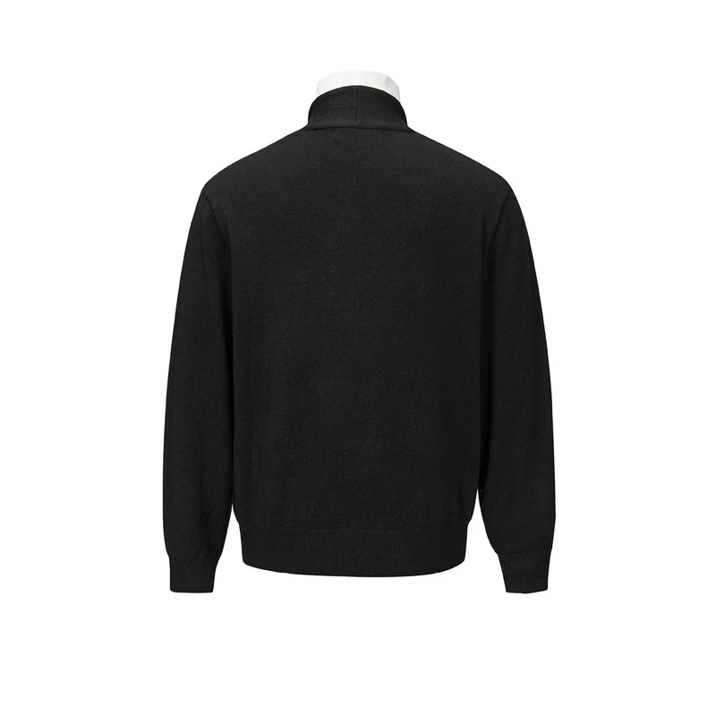 Herren Feinstrick-Layering-Cardigan mit tiefem V-Ausschnitt und integriertem Polokragen Nord Taschen