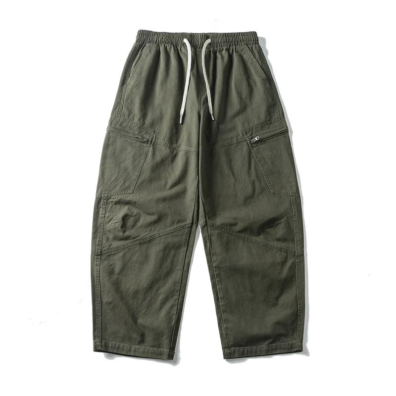Herren Cropped Cargo-Hose mit elastischem Bund, Tunnelzug und Reißverschlusstaschen Nord Taschen