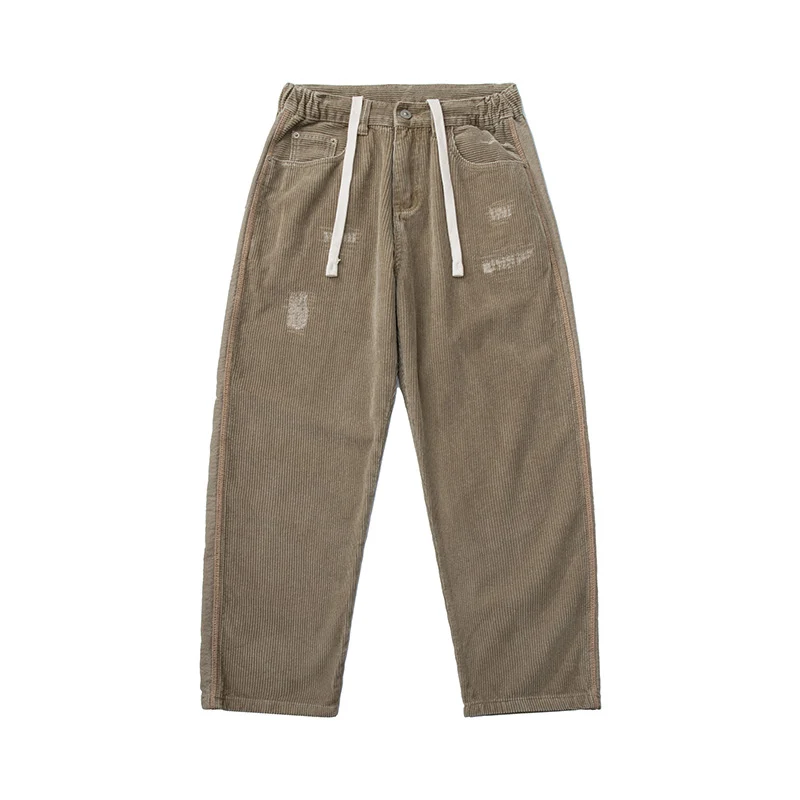 Herren Cordhose im Relaxed-Fit mit elastischem Tunnelzugbund und Used-Details Nord Taschen