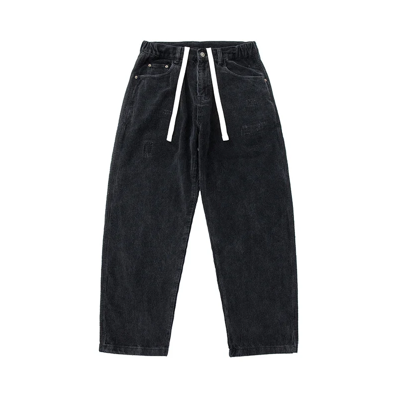 Herren Cordhose im Relaxed-Fit mit elastischem Tunnelzugbund und Used-Details Nord Taschen