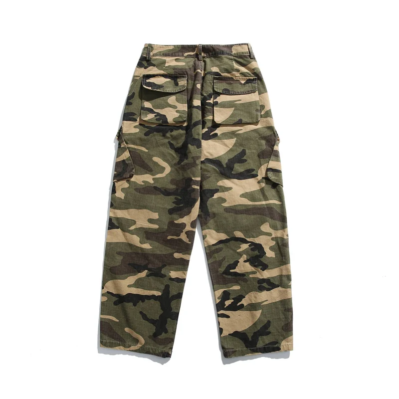 Herren Cargo-Hose in weiter Passform mit Tarnmuster, großen Pattentaschen und Ripstop-Optik Nord Taschen