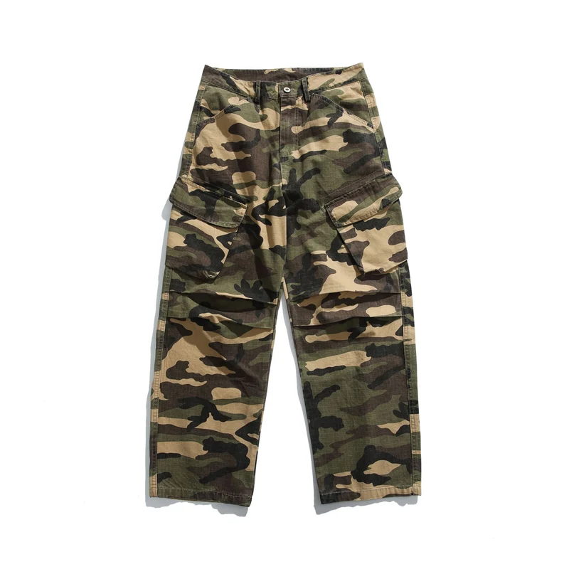 Herren Cargo-Hose in weiter Passform mit Tarnmuster, großen Pattentaschen und Ripstop-Optik Nord Taschen
