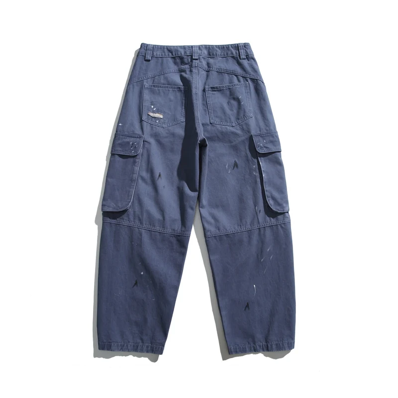Herren Cargo-Hose im Used-Look mit Distressed-Details und aufgesetzten Klappentaschen Nord Taschen