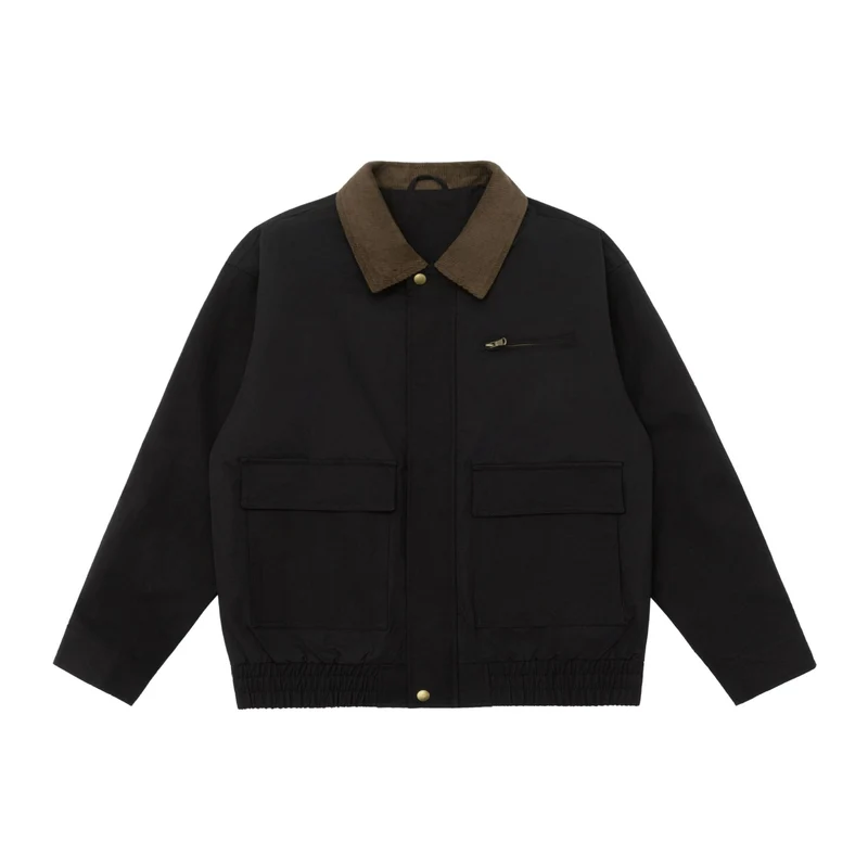Herren Oversize Workwear-Jacke mit Kordkragen und großen Pattentaschen Nord Taschen