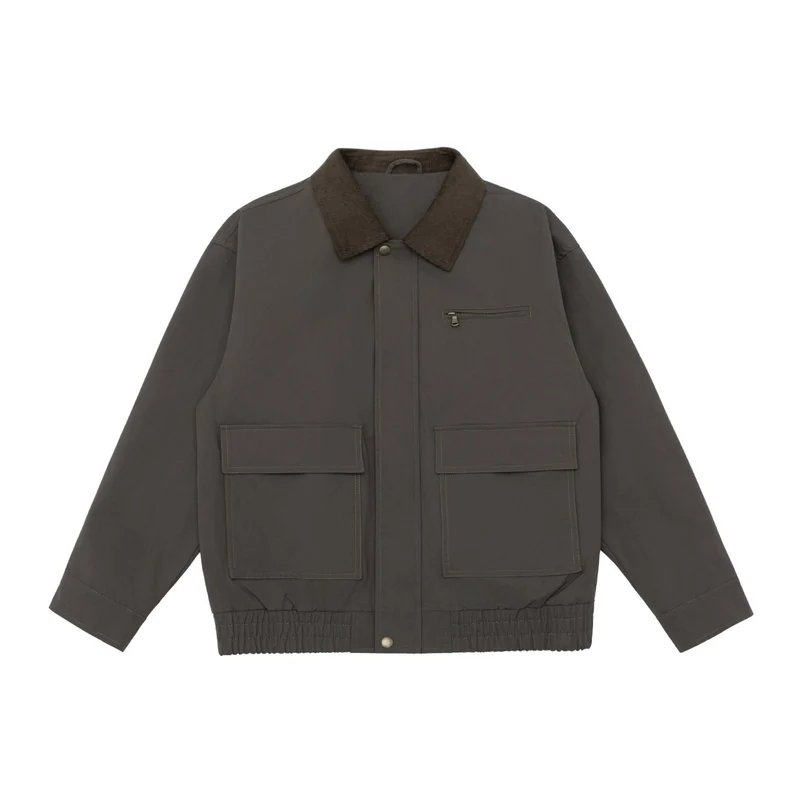 Herren Oversize Workwear-Jacke mit Kordkragen und großen Pattentaschen Nord Taschen