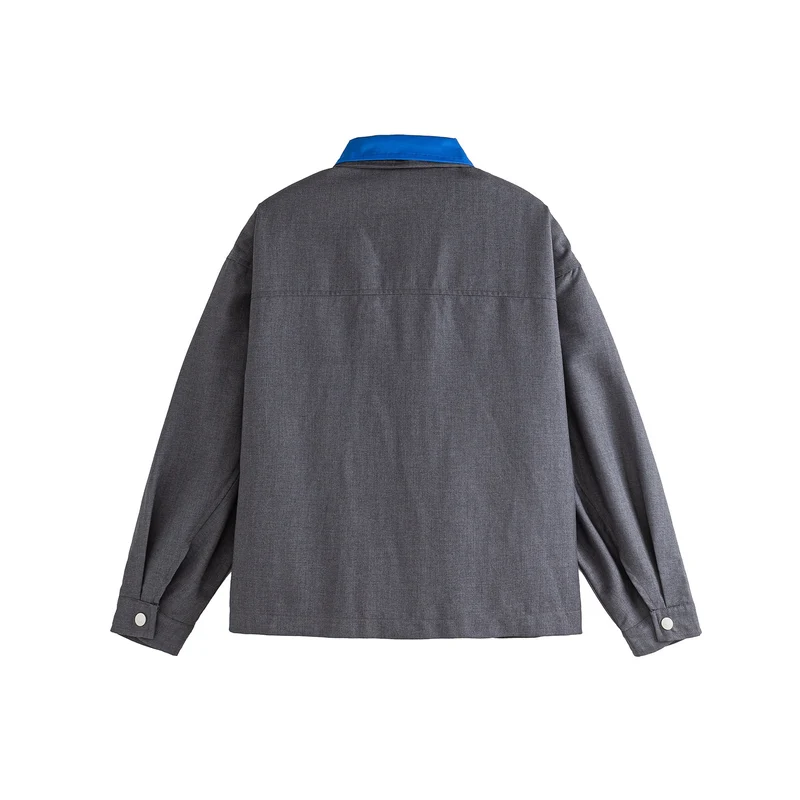 Herren Oversize Worker-Jacke mit Kontrastkragen Nord Taschen