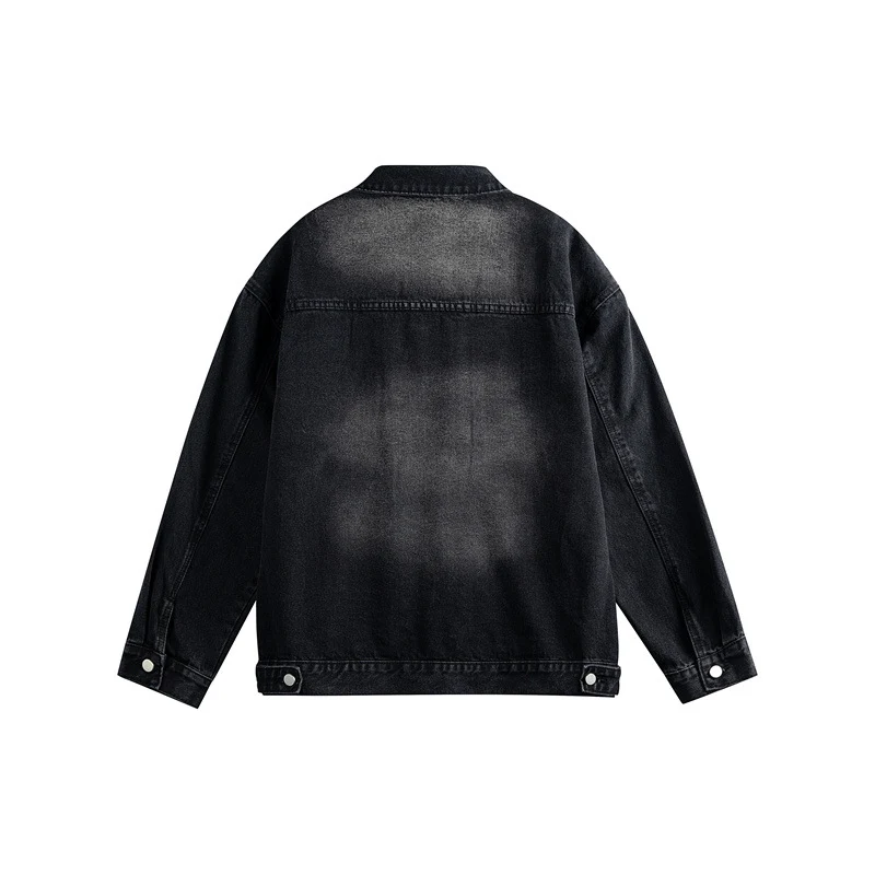 Herren Oversize-Jeansjacke mit Used-Waschung, aufgesetzten Brusttaschen und Knopfverschluss Nord Taschen