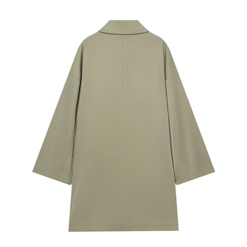 Damen Weitgeschnittener Cape‑Mantel mit verdeckter Knopfleiste und aufgesetzten Taschen Nord Taschen