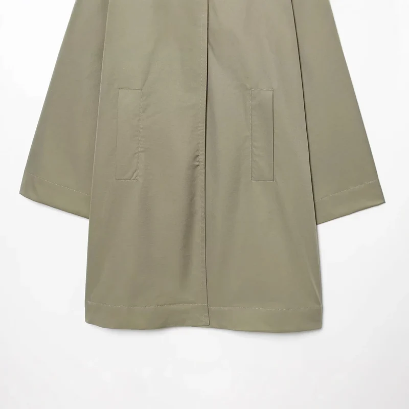 Damen Weitgeschnittener Cape‑Mantel mit verdeckter Knopfleiste und aufgesetzten Taschen Nord Taschen