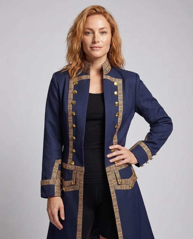 Damen historische Frack mit luxuriösen goldenen Details Nord Taschen