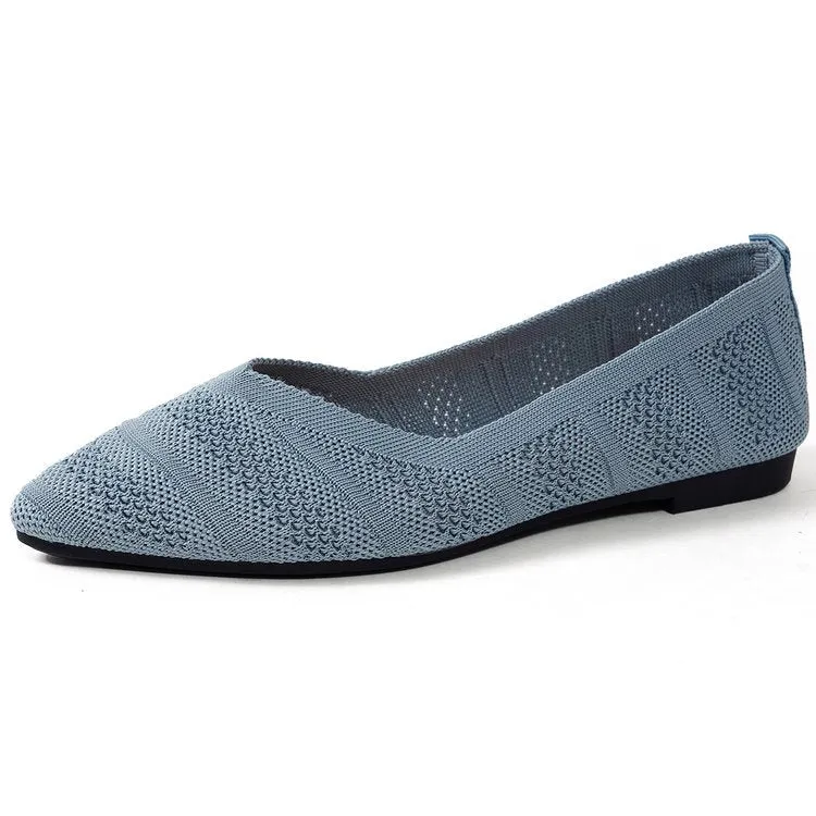 Damen Spitzer Ballerinas aus atmungsaktivem Strickmaterial mit flexibler Sohle - Vittorelli