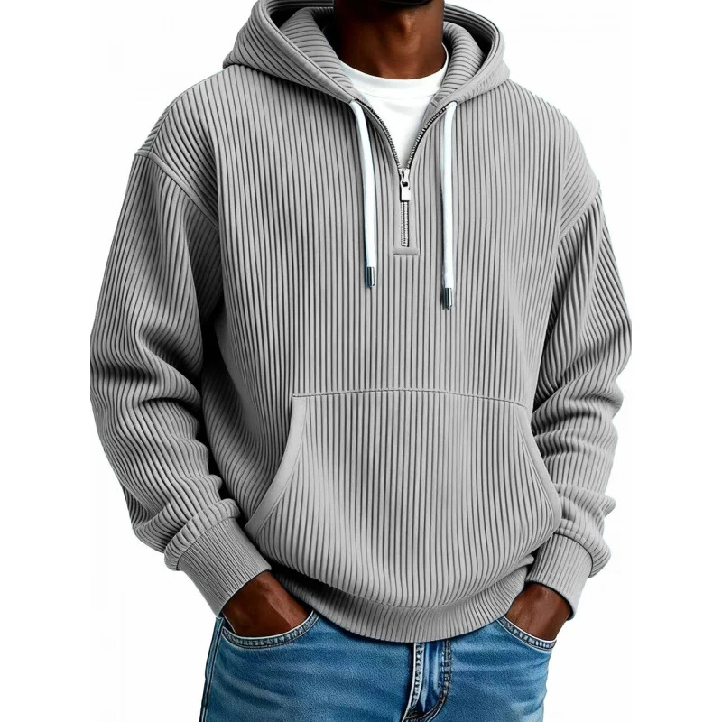 Herren Bequemer Kapuzenpullover mit hoch geschlossenem Reißverschluss Nord Taschen