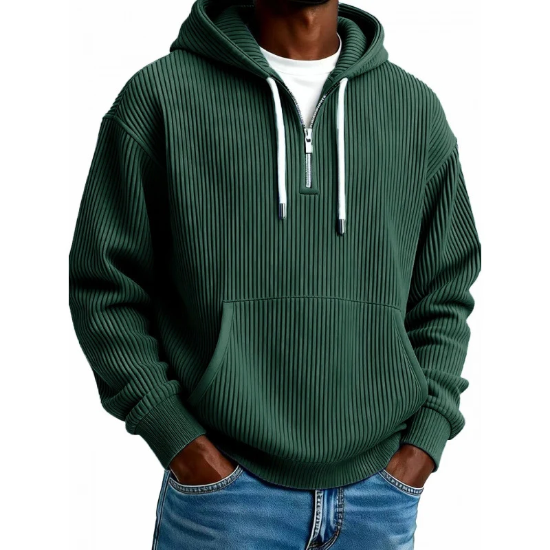 Herren Bequemer Kapuzenpullover mit hoch geschlossenem Reißverschluss Nord Taschen