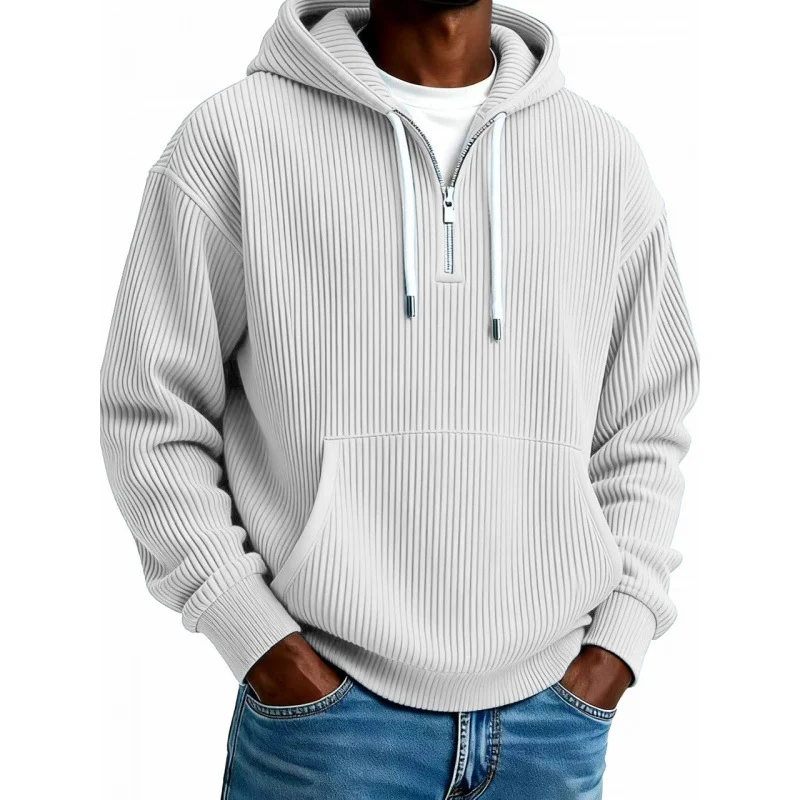 Herren Bequemer Kapuzenpullover mit hoch geschlossenem Reißverschluss Nord Taschen
