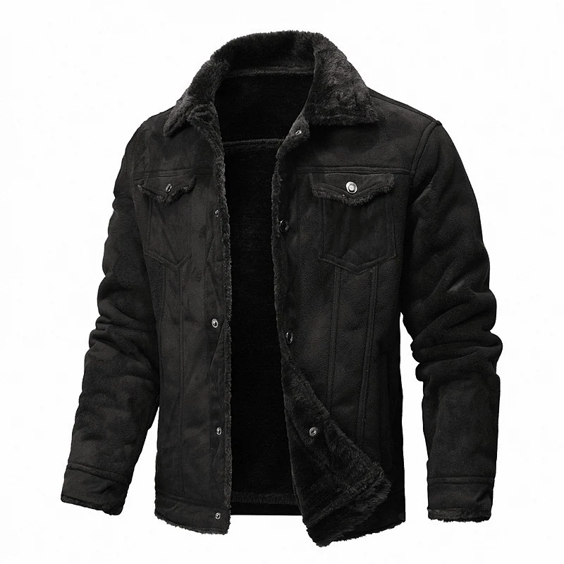 Herren Wildlederoptik Jacke Nord Taschen