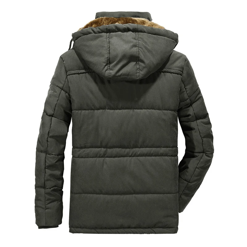 Herren Wattierte Winterparka mit Teddyfutter und Kapuze Nord Taschen
