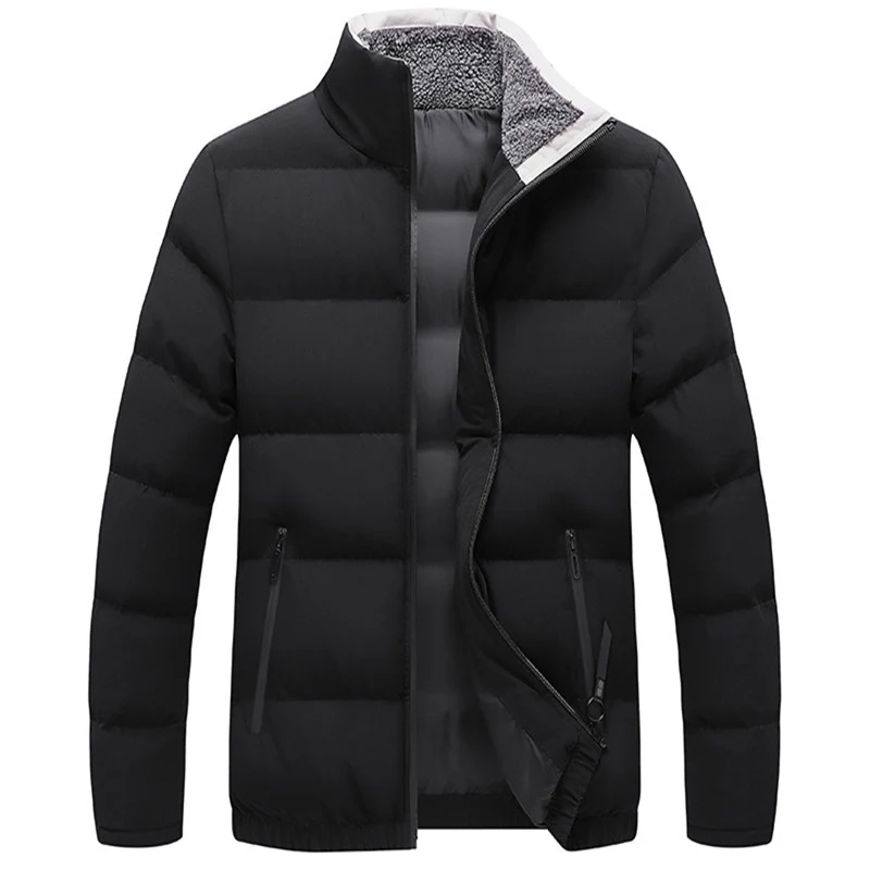 Herren Wattierte Steppjacke mit Sherpa-Innenkragen, winddichter Membran und Reißverschlusstaschen Nord Taschen
